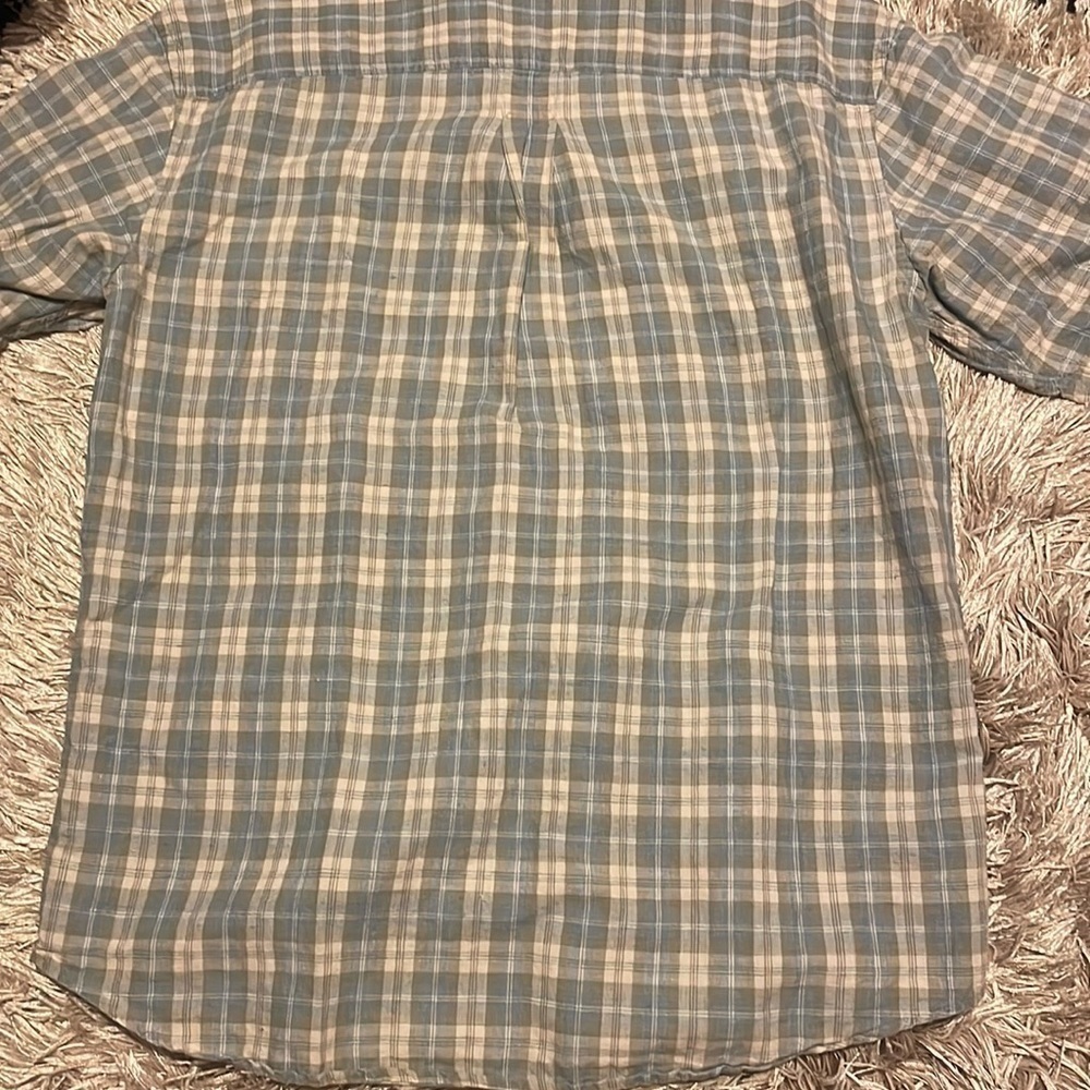 𝅺TIMBERLAND Weather Gear Mens Button‎ Down Short Sleeve Plaid Shirt Medium - Picture 10 of 11